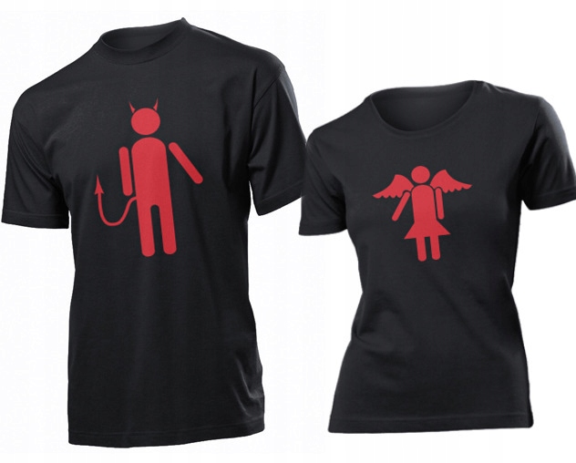 

Koszulki dla par Diabel I Aniol Walentynki XXL