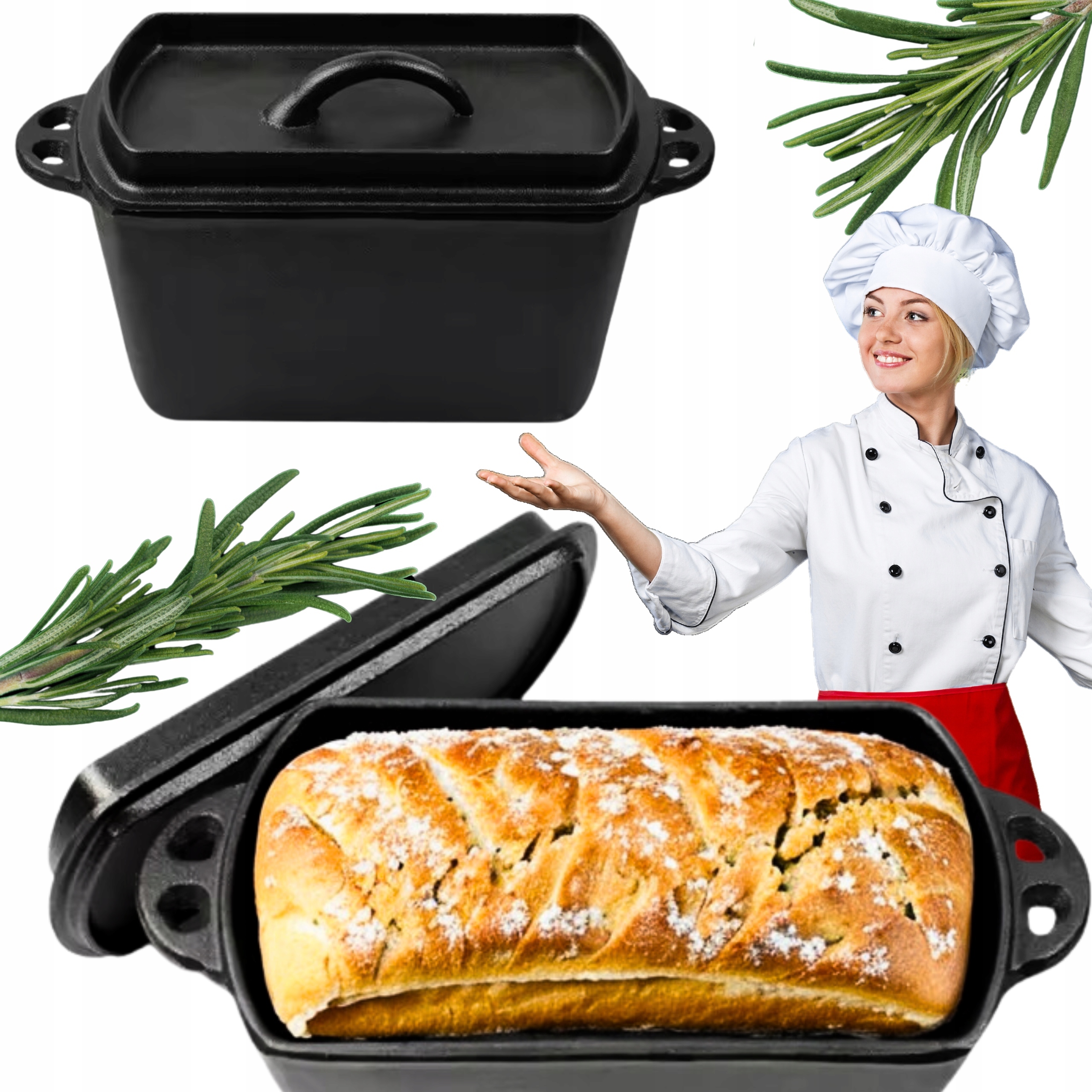 Pekáč Litinová Forma Na Pečení Těsta Chleba Paštiky Forma Na Biskupský Chlebíček 29 CM