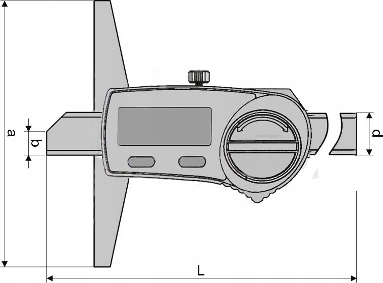 GŁĘBOKOŚCIOMIERZ ELEKTRONICZNY CYFROWY IP67 200 x 100 mm 0.01 Rodzaj elektroniczna