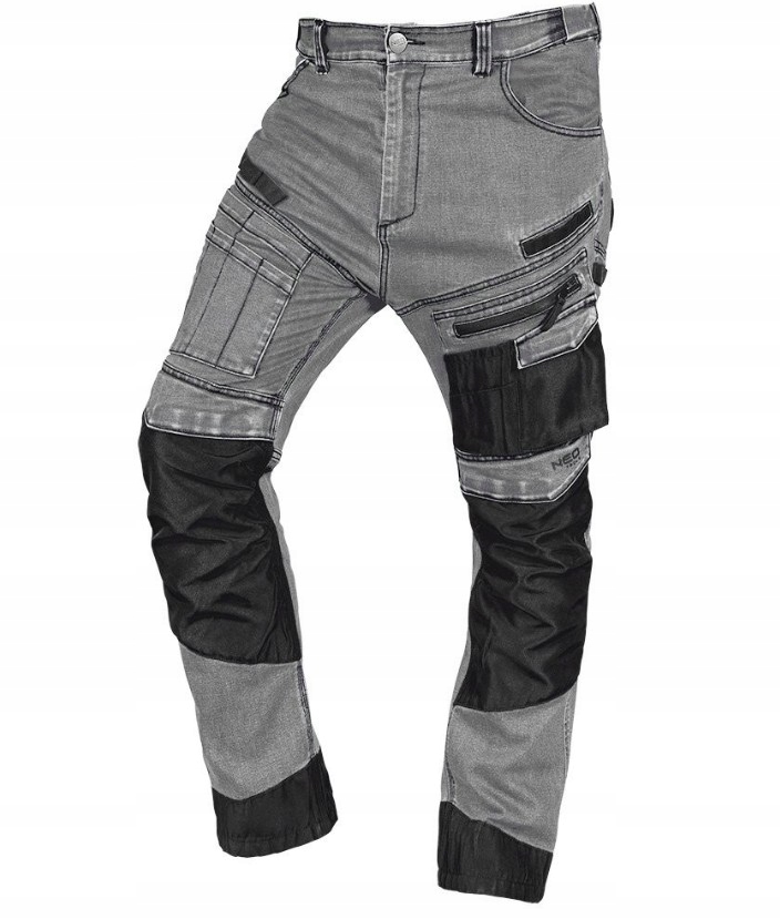 Neo 81-360-2-L Spodnie robocze Denim, wzmocnienia Oxford, szare, rozmiar L