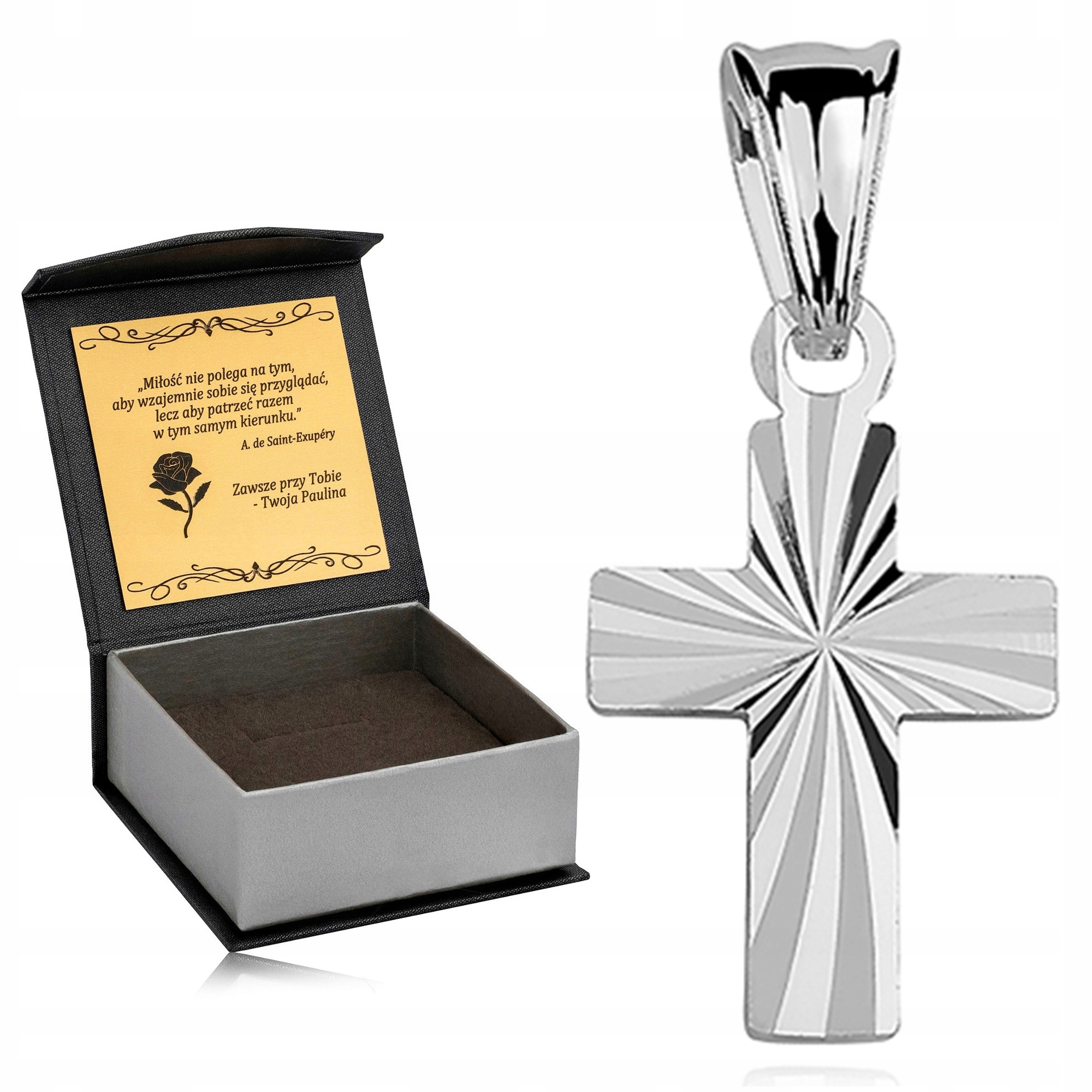 Jemný Stříbrný Diamantový Křížek Pr 925 Malý Kříž Jako Dárek Gravírování