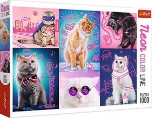

Puzzle Neon Color Line koty 1000 elementów