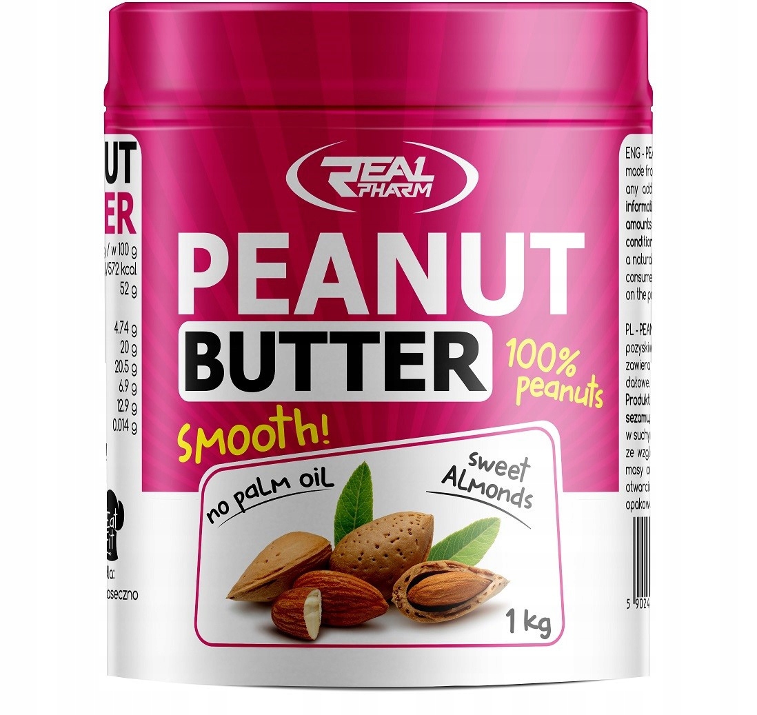 Levně Real Pharm Peanut Butter Almond 1000 g mandle