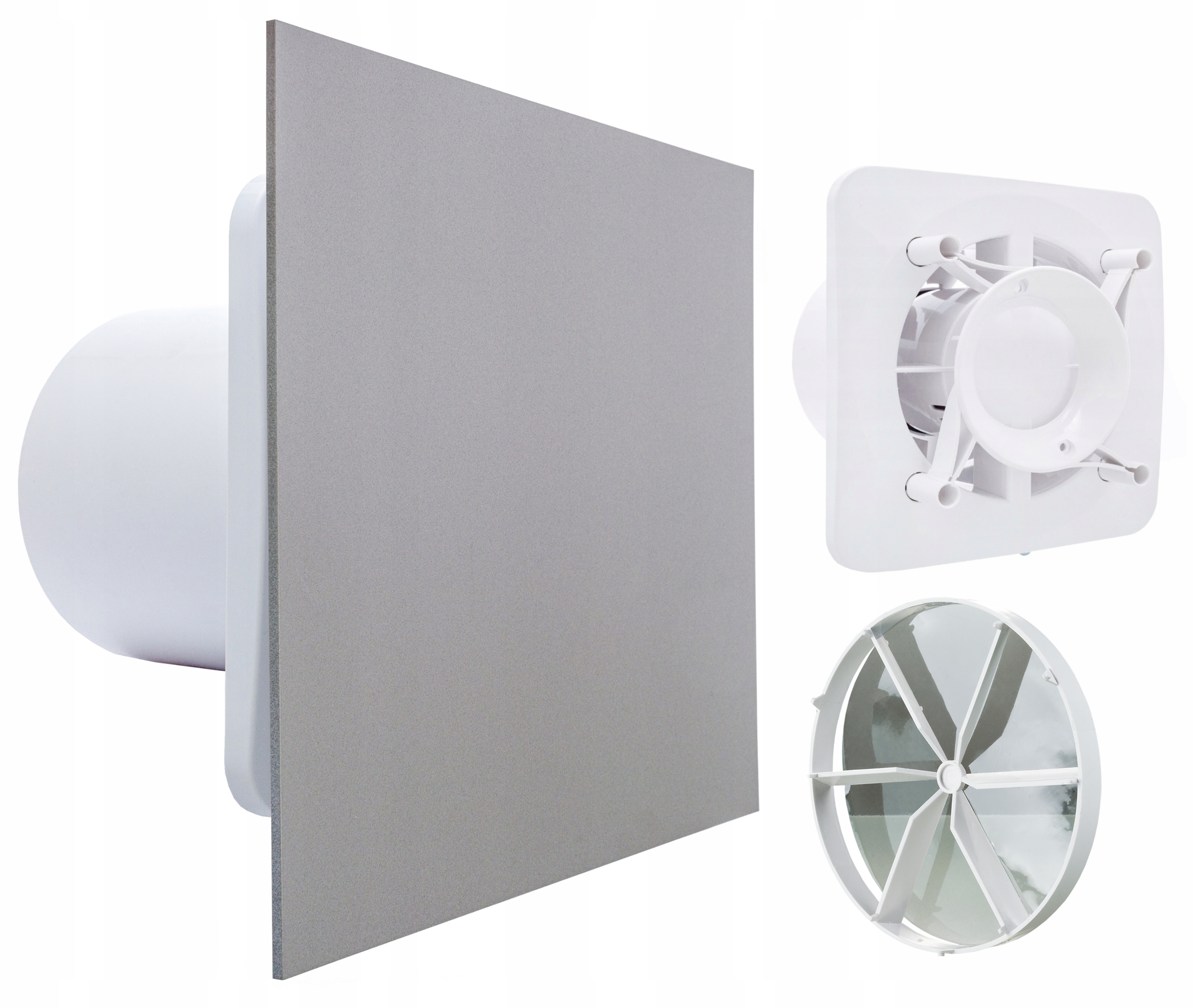 Domácí Koupelnový Ventilátor FI100mm Platina Tichý Standard Dárek Ventil