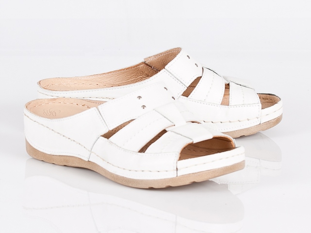 Grodecki 1050 nazouváky Polské bílé 36 Kůže Nat