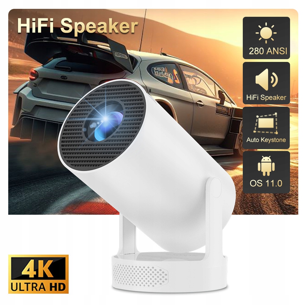 Led projektor Xinový Přenosný Projektor HY300 Pro Hifi Nová Verze bílá