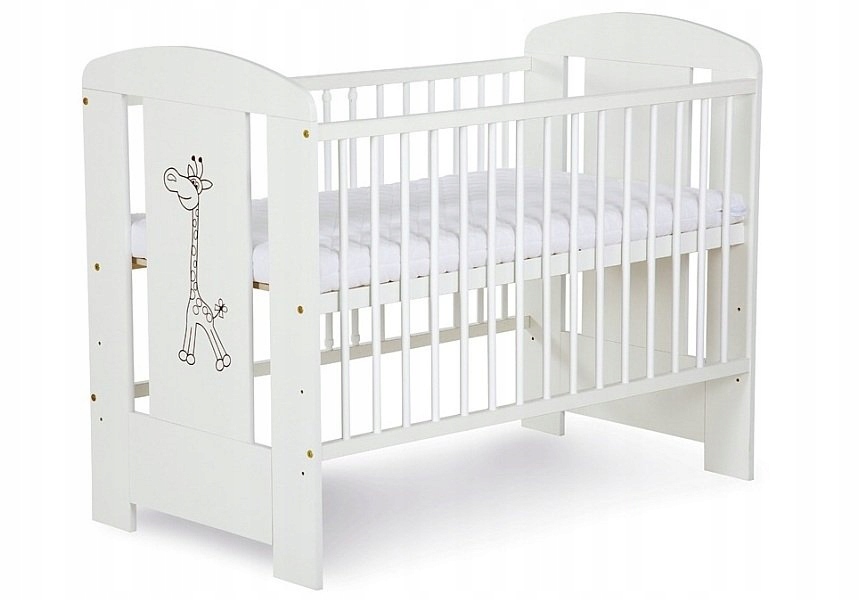 KLUPŚ ŁÓŻECZKO SAFARI ŻYRAFKA 120X60 BIAŁE