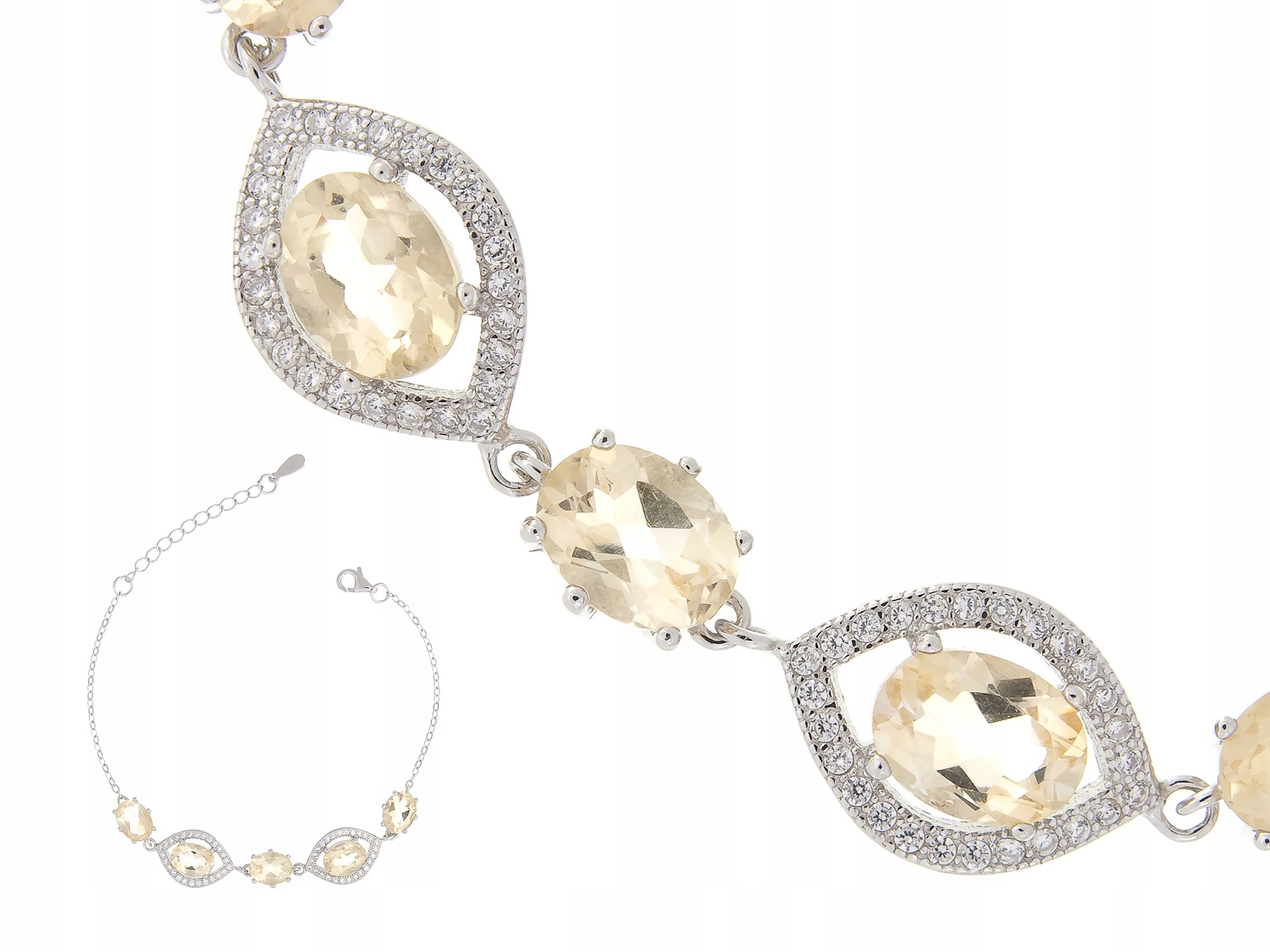 Stříbrný Náramek Rhodiovaný Citron Přírodní Dárek