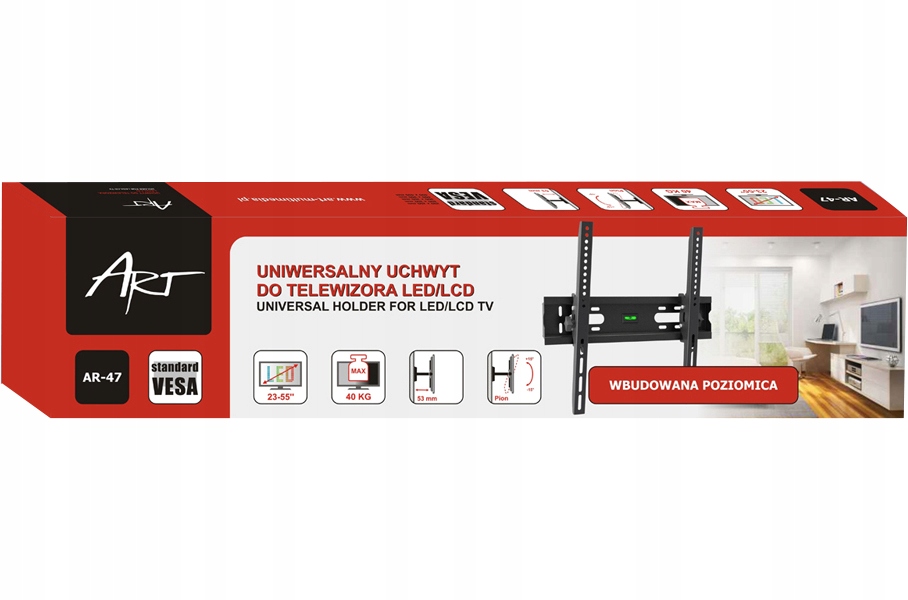 WIESZAK UCHWYT TELEWIZORA 32 CALE MOCNY LED LCD Typ Uchylny