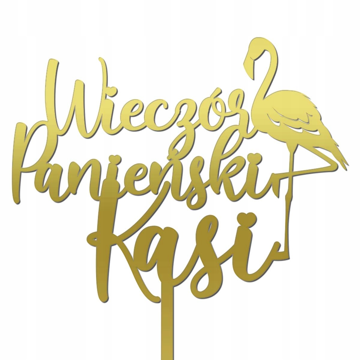 

Topper Wieczór Panieński Imię Flaming Napis Złoty