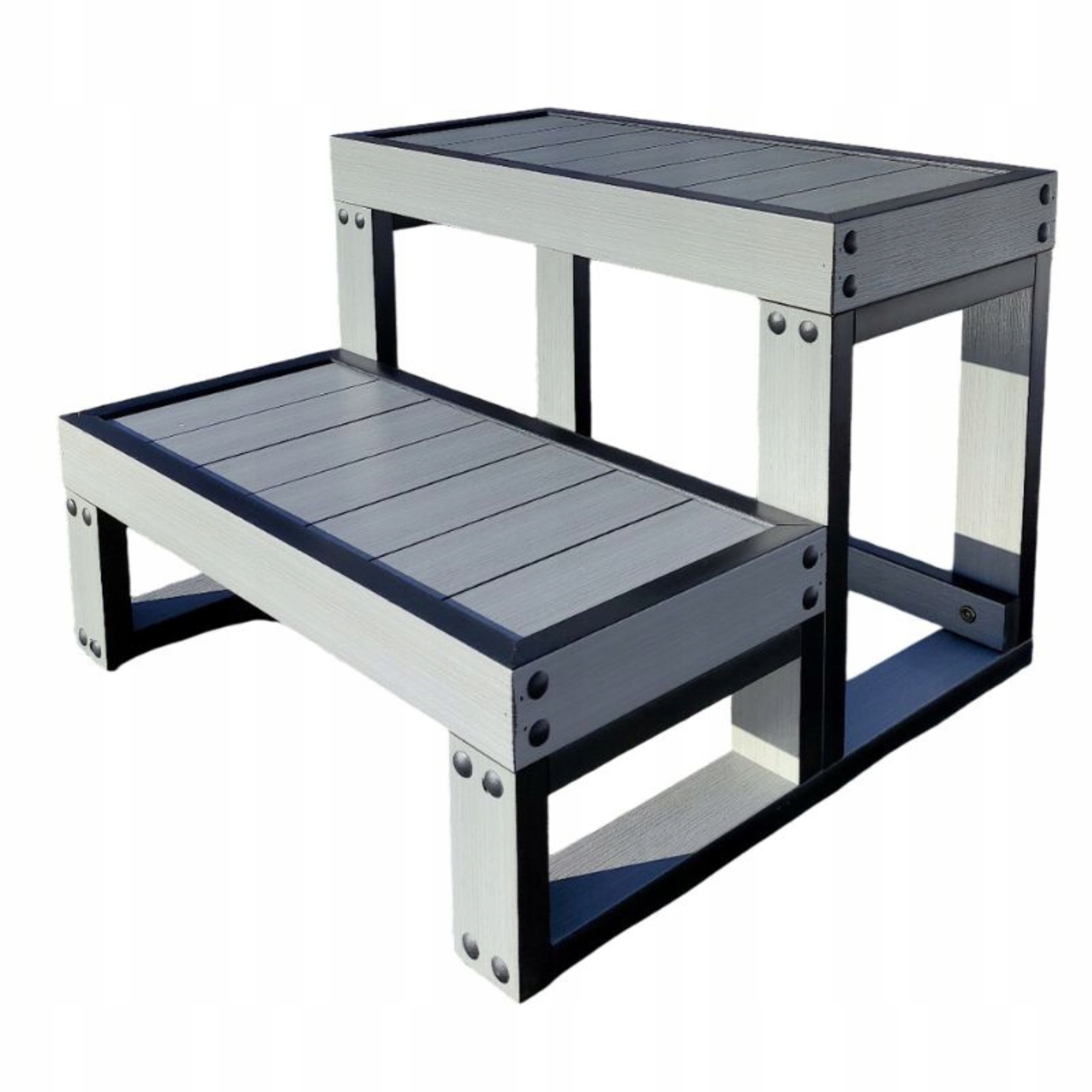 Schodíky do vírivky do vane s hydromasážou Záhradná bála Popolavá