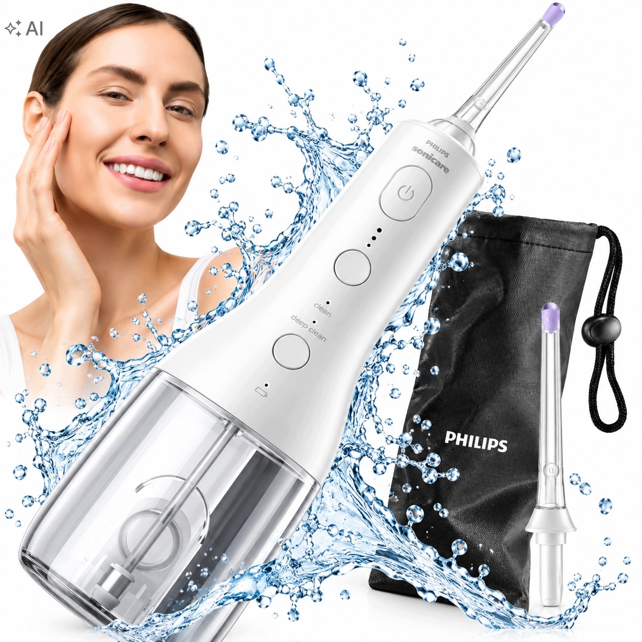 Irygator Do Zębów Philips Bezprzewodowy Dentystyczny 250ML 2 Tryby Etui Usb