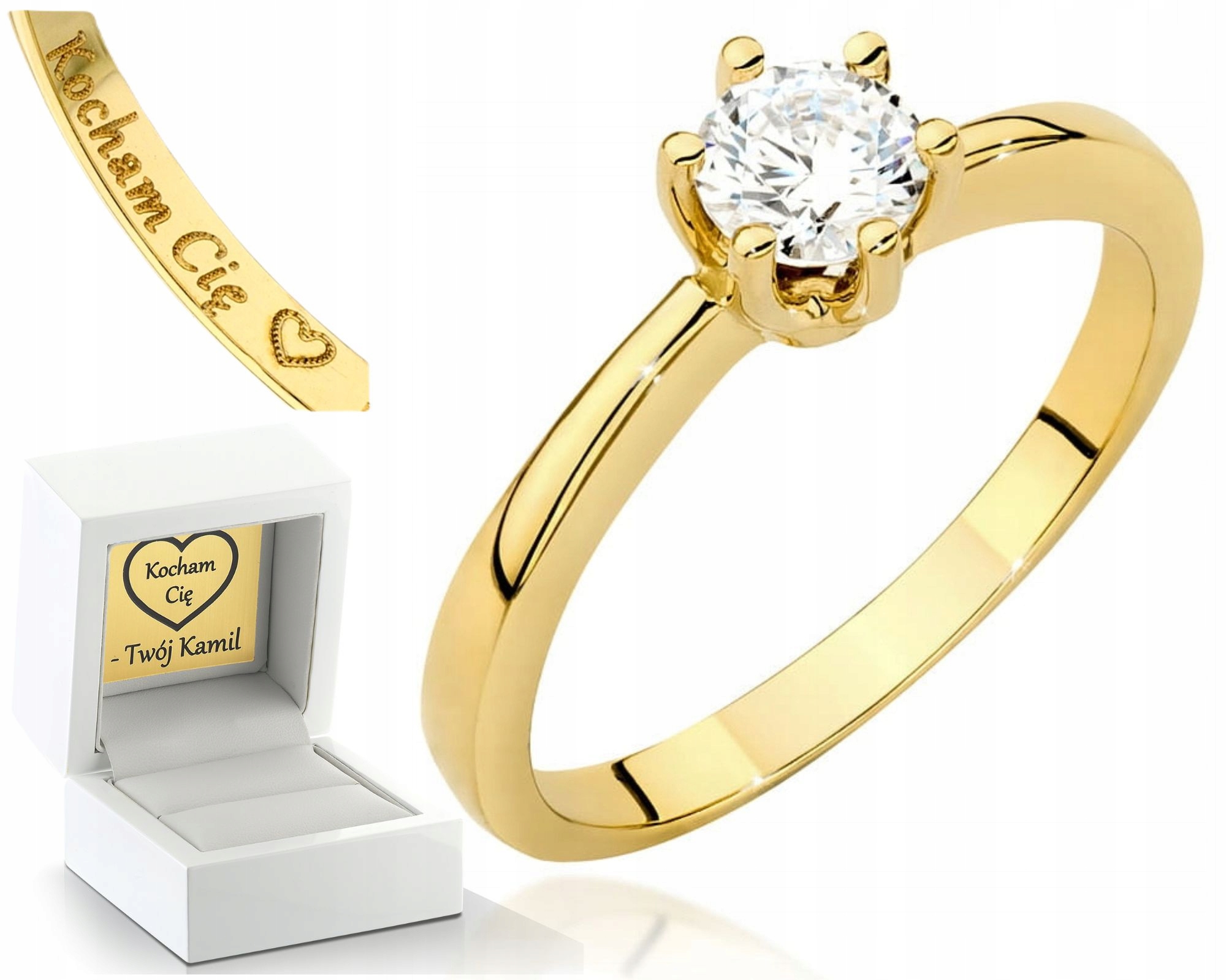 Zlatý Prstýnek S Briliantem 585 Gravírování Bonus