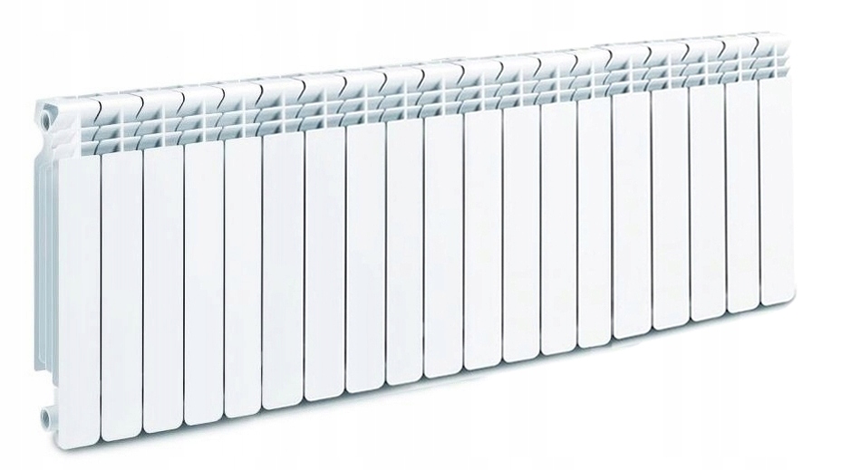 Wulkan Grzejnik Aluminiowy H-500 Boczny Biały 578x1520 19 Żeberek Korki