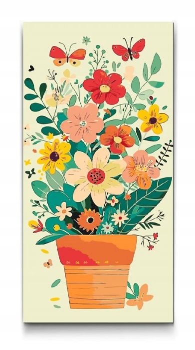 Malování Podle Čísel Květiny Barevné Růže Váza Kytice Velká 40x80 cm