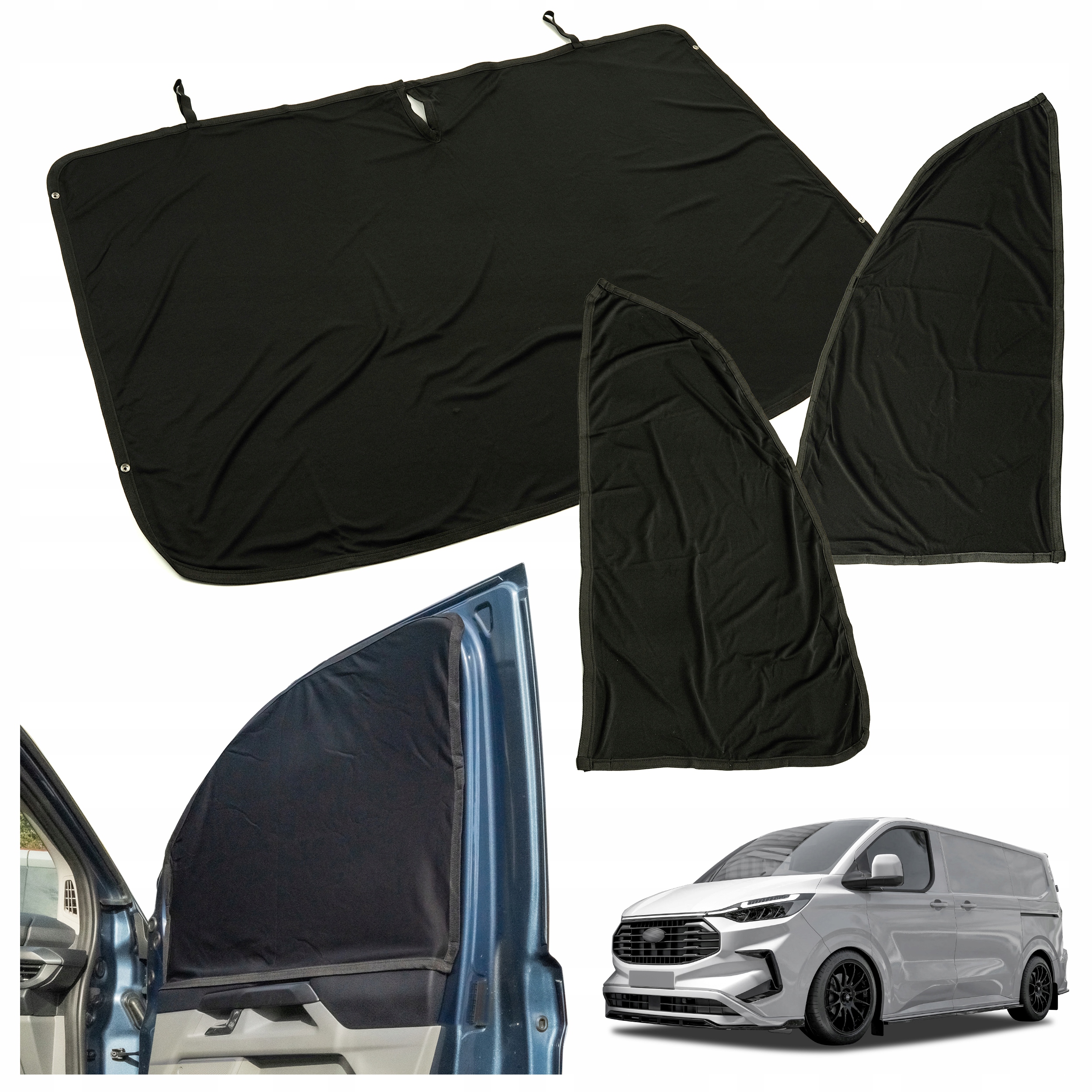 Zatemňovacie závesy na slnečné clony pre Ford Transit Custom 2023-