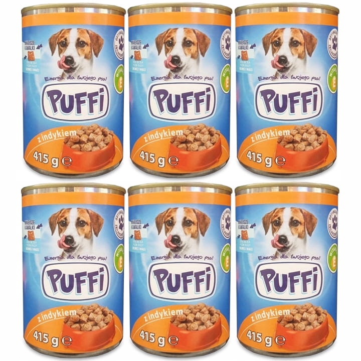 Levně Krmivo pro psy Puffi s krůtím masem, konzerva 6x415 g