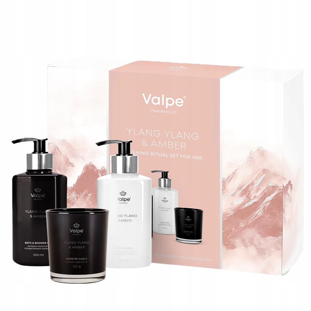 Levně Dárková sada Valpe|Ylang Ylang a Jantar| Gel|Balsam|Svíčka