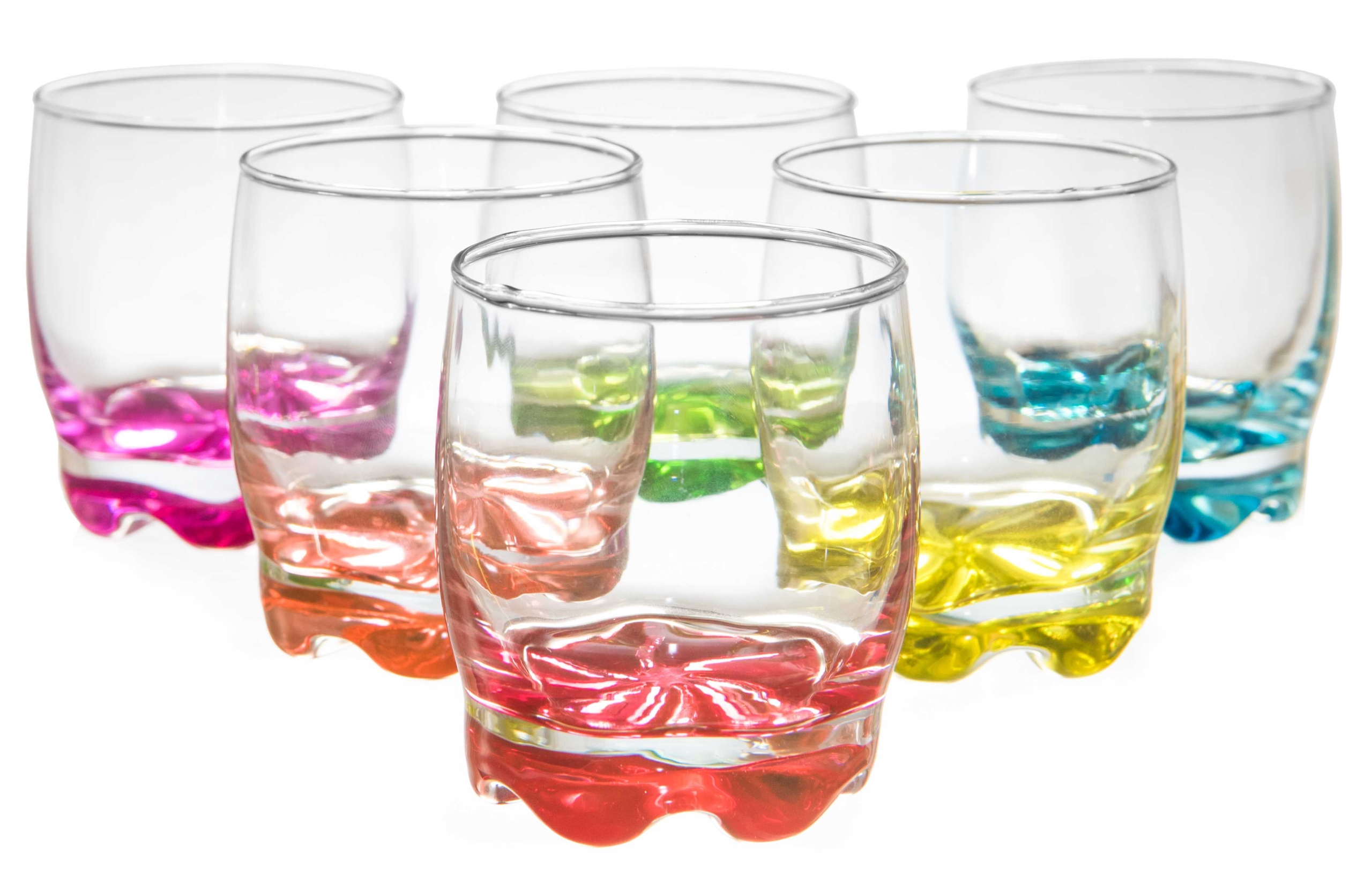 

Kolorowe niskie szklanki drinków soku wody 250ml