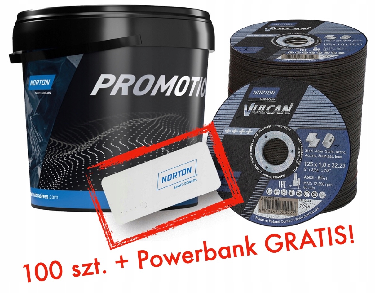 

Norton Tarcza Do Metalu Vulcan 125X1 100+POWERBANK