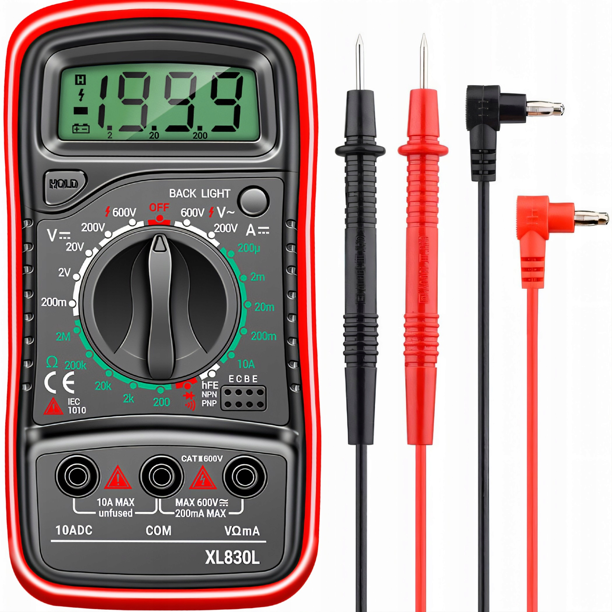 PROFESJONALNY CYFROWY MIERNIK PRĄDU MULTIMETR TESTER NAPIĘCIA EKRAN LCD