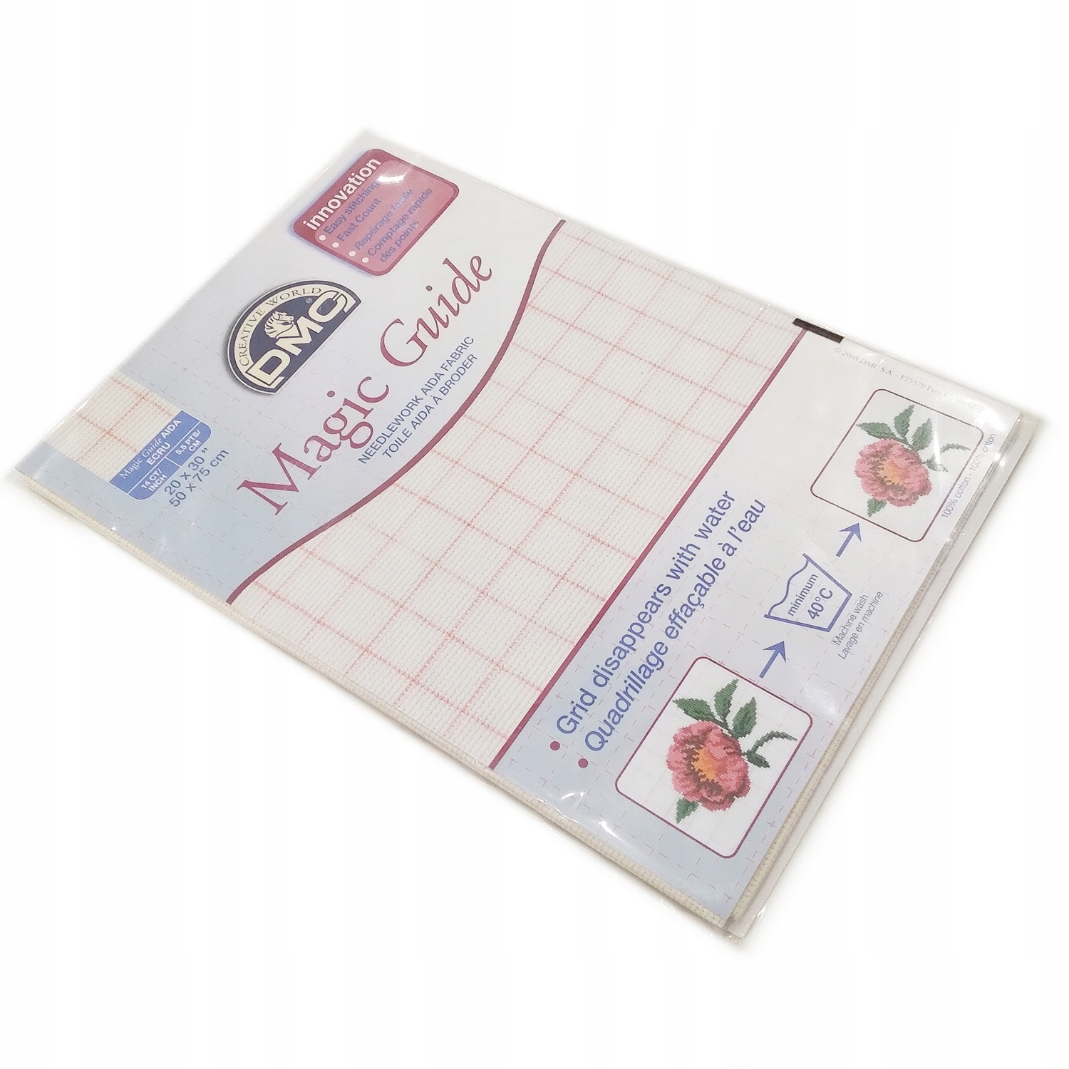 Vyšívací kaňka bílá 14' DMC stíratelná Magic Guide MG28 50x75cm