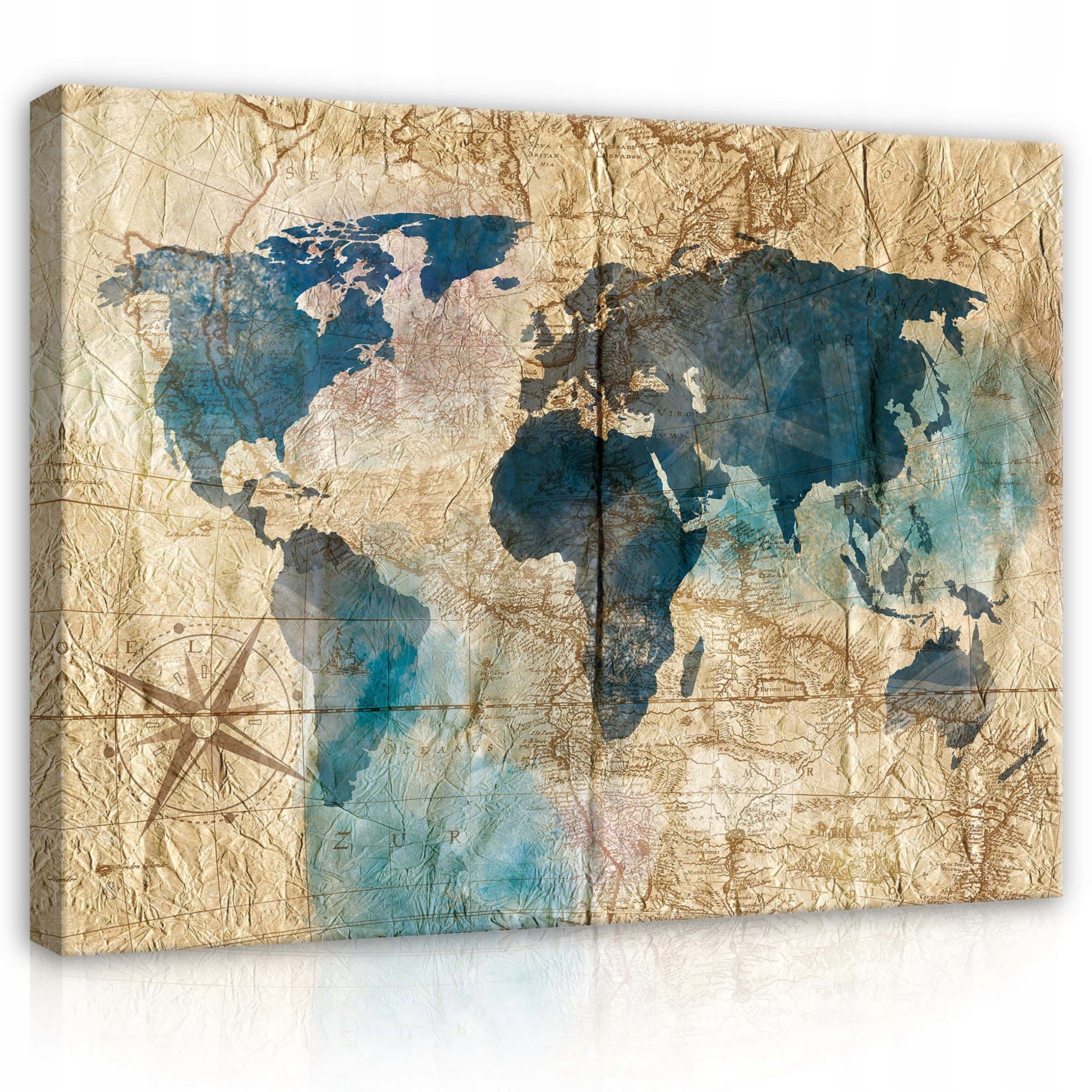 Obraz 100x75 Mapa světa vintage starožitné cestování geografie nostalgie