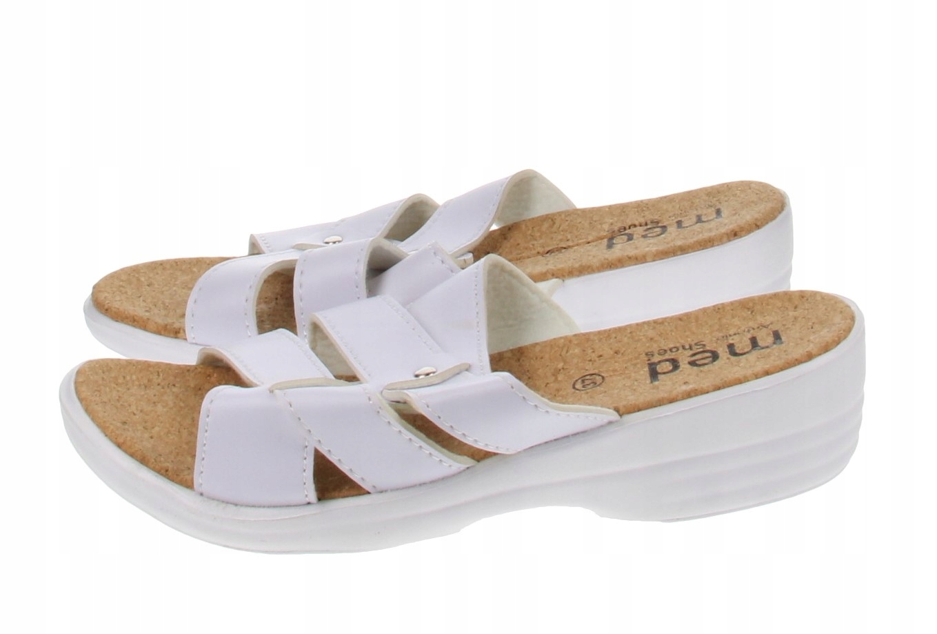 Antonio Med Klapki Medyczne Wsuwane Białe Paski 37 Ż7G