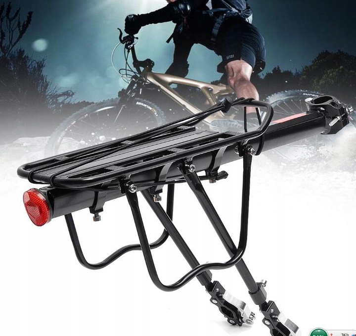 BAGAŻNIK ROWEROWY TYLNY ALUMINIUM UNIWERSALNY 50KG Montaż sztyca