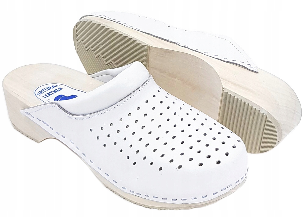 Chodaki Drewniaki Medyczne Męskie BIAŁE *44* PL EAN (GTIN) 5903636692197