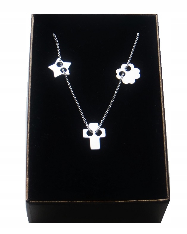 

Srebrny naszyjnik celebrytka 3 zawieszki srebro925