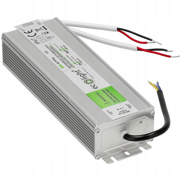 Napájecí zdroj 12V Led Hermetický 200W 16,67A Vodotěsný transformátor Silný