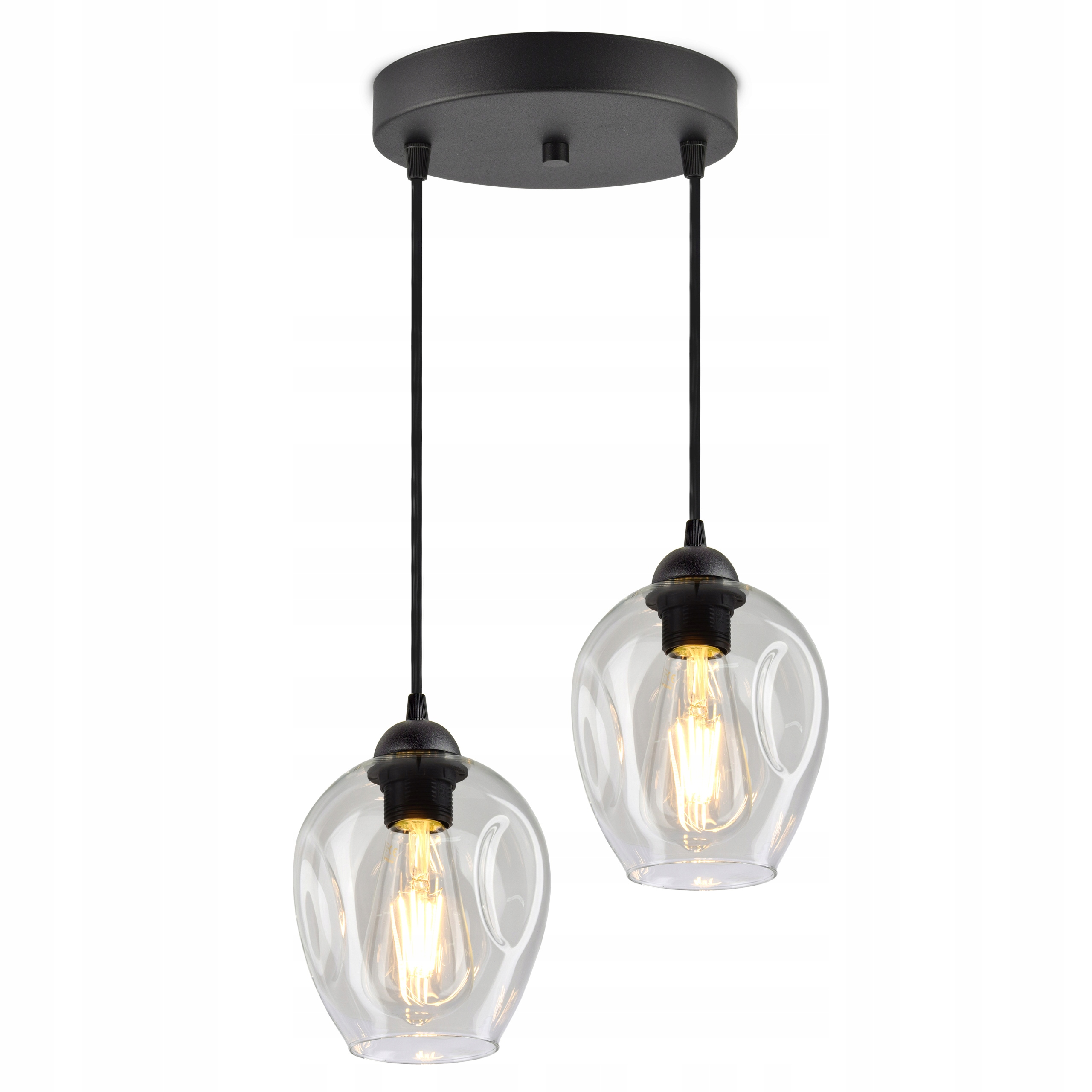 

Lampa Wisząca Żyrandol Plafon 2 Klosze Transparent