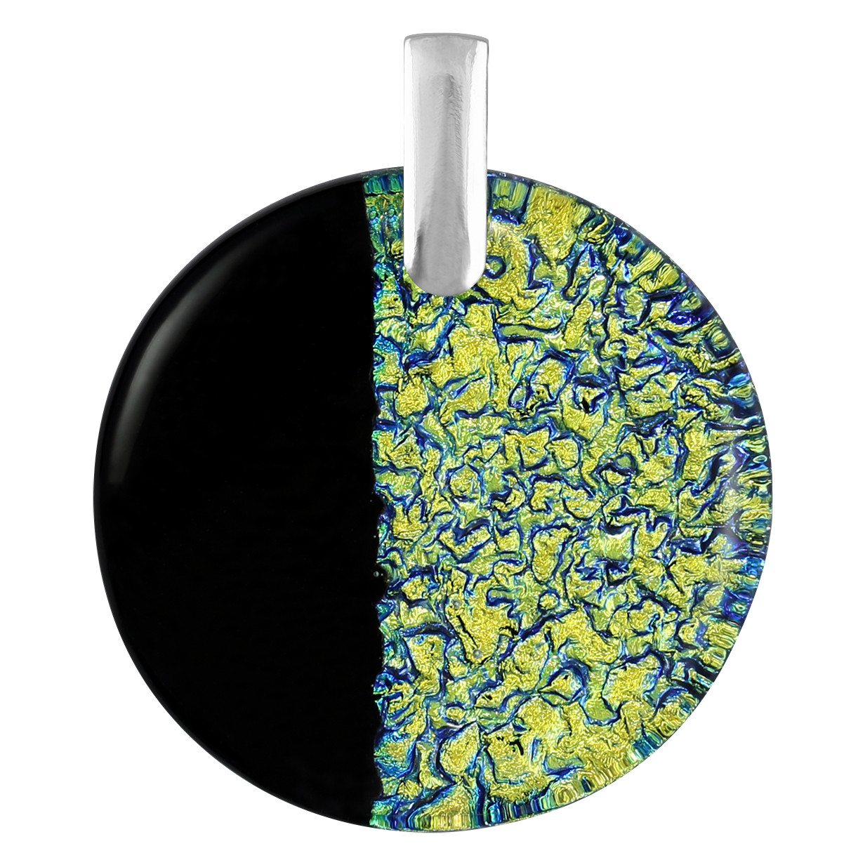 Dámský přívěsek Harf černý sklo murano kroužek