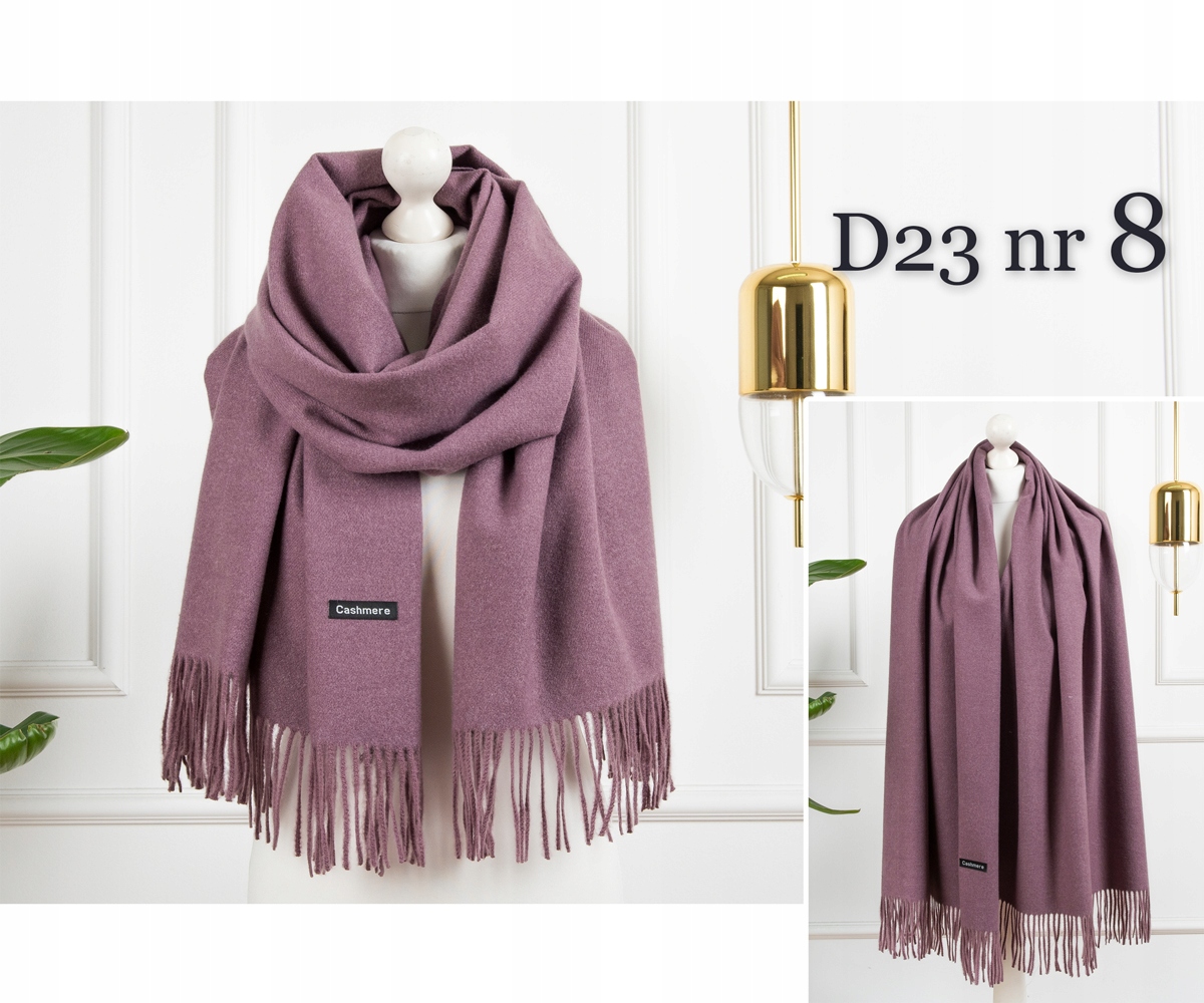 KASZMIROWY MODNY SZALIK CZEKOLADOWY BRĄZ ELEGANCKI CIEPŁY SZAL Kolor wielokolorowy