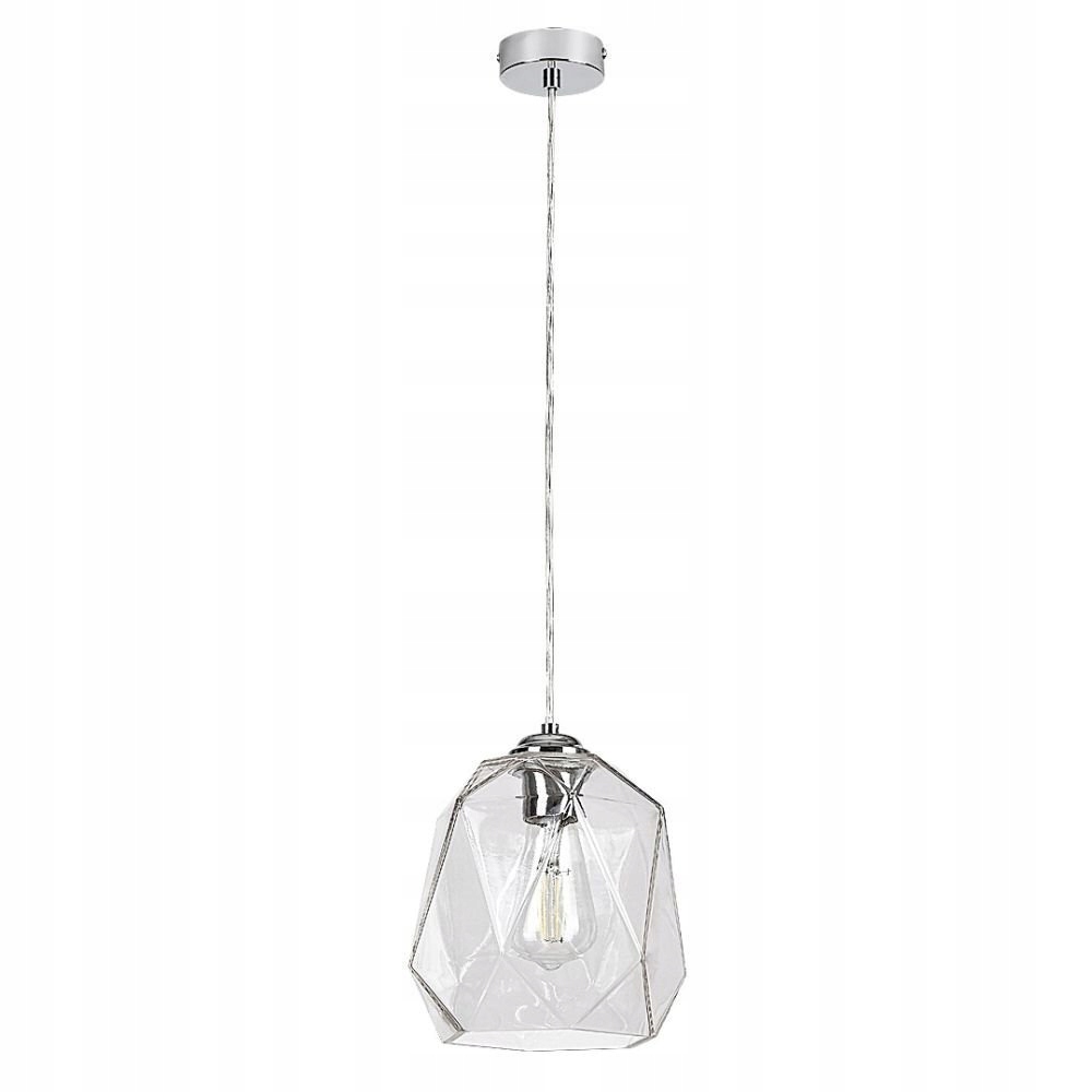 Priehľadná moderná závesná lampa do obývačky