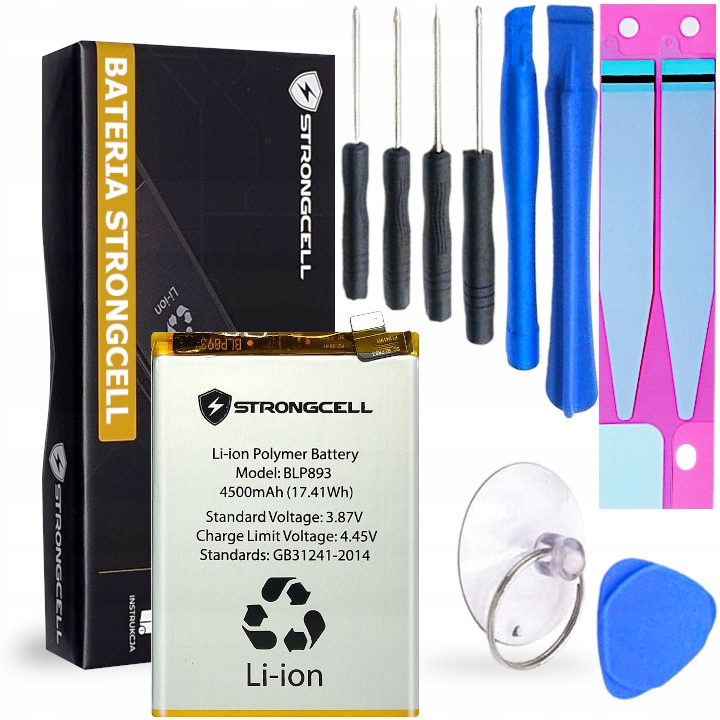 Bateria Li-ion Strongcell BLP893 do Oppo Reno7, CPH2363, PFJM10, 4500 mAh