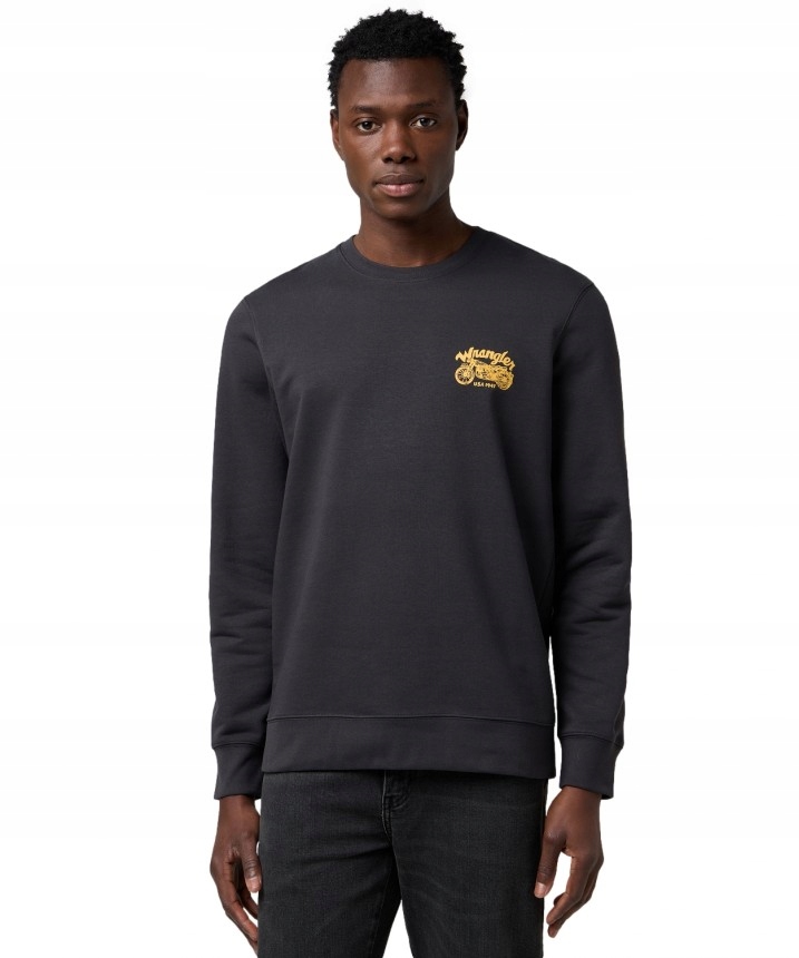 Pánská mikina Wrangler regular fit Americana Crew Faded Black XXL