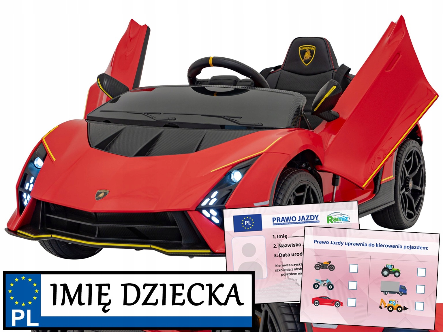 samochód na akumulator Lamborghini Invencible autko elektryczne Na Roczek