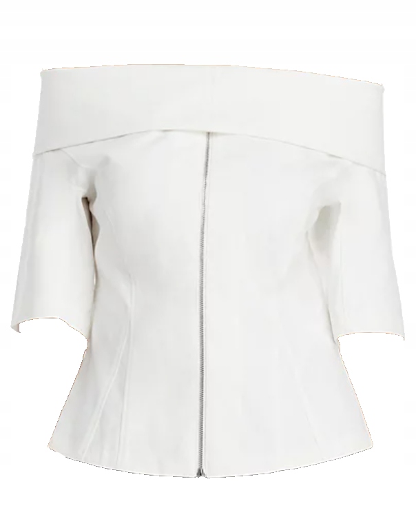 3.1 Phillip Lim Strukturovaná bavlna Top se zipem vpředu vel. 40