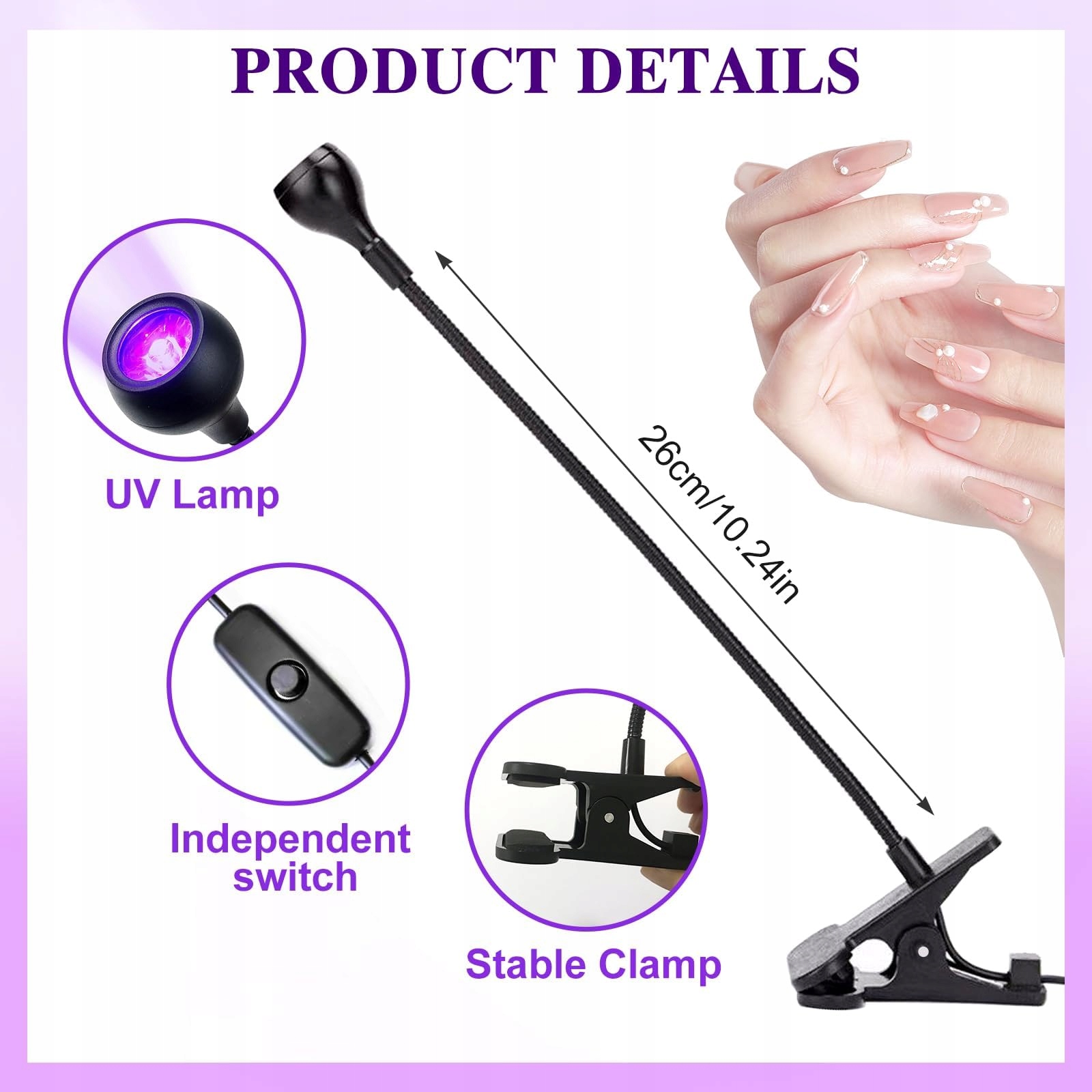 SOODYOOW Lampa UV 3W Do Paznokci Żelowych Mini Suszarka Do Paznokci — miniatura 3