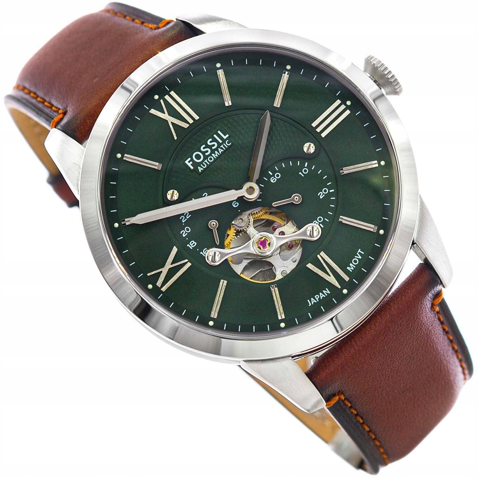 Pánské Hodinky Fossil ME3265 Townsman Automatic Hnědé S Elegantním Páskem