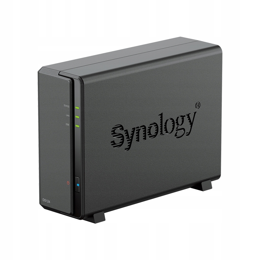 Synology DS124 1-diskový Nas server, Arm, 1GB Ram, 1GbE RJ-45, Tower
