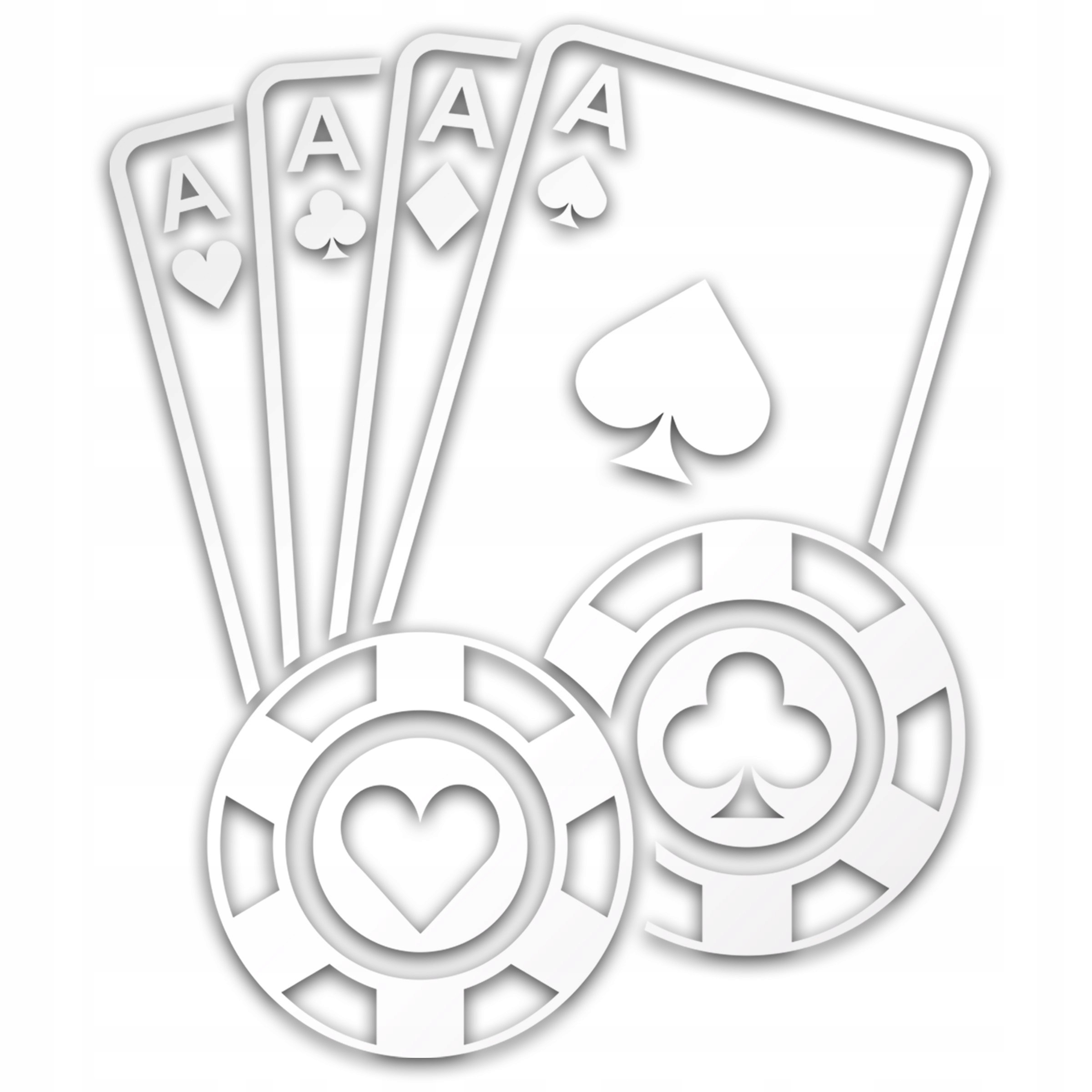 

Karty Poker odblaskowa nalepka samochodowa srebrna