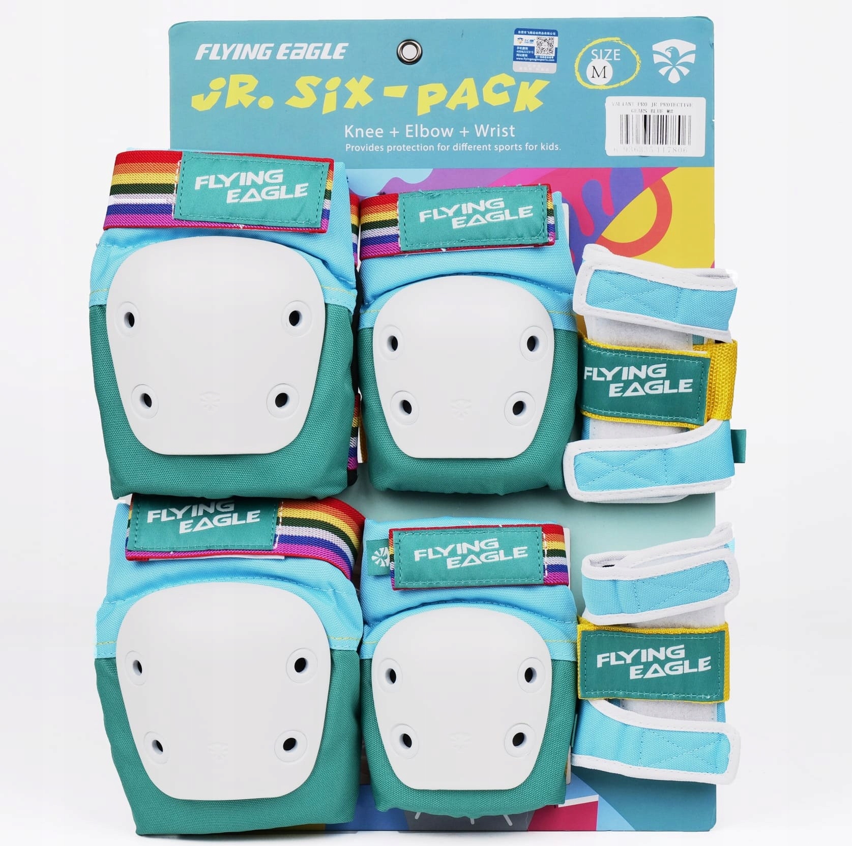 Ochraniacze na rolki Flying Eagle Pro Jr Valiant niebieskie M (5-9 lat)