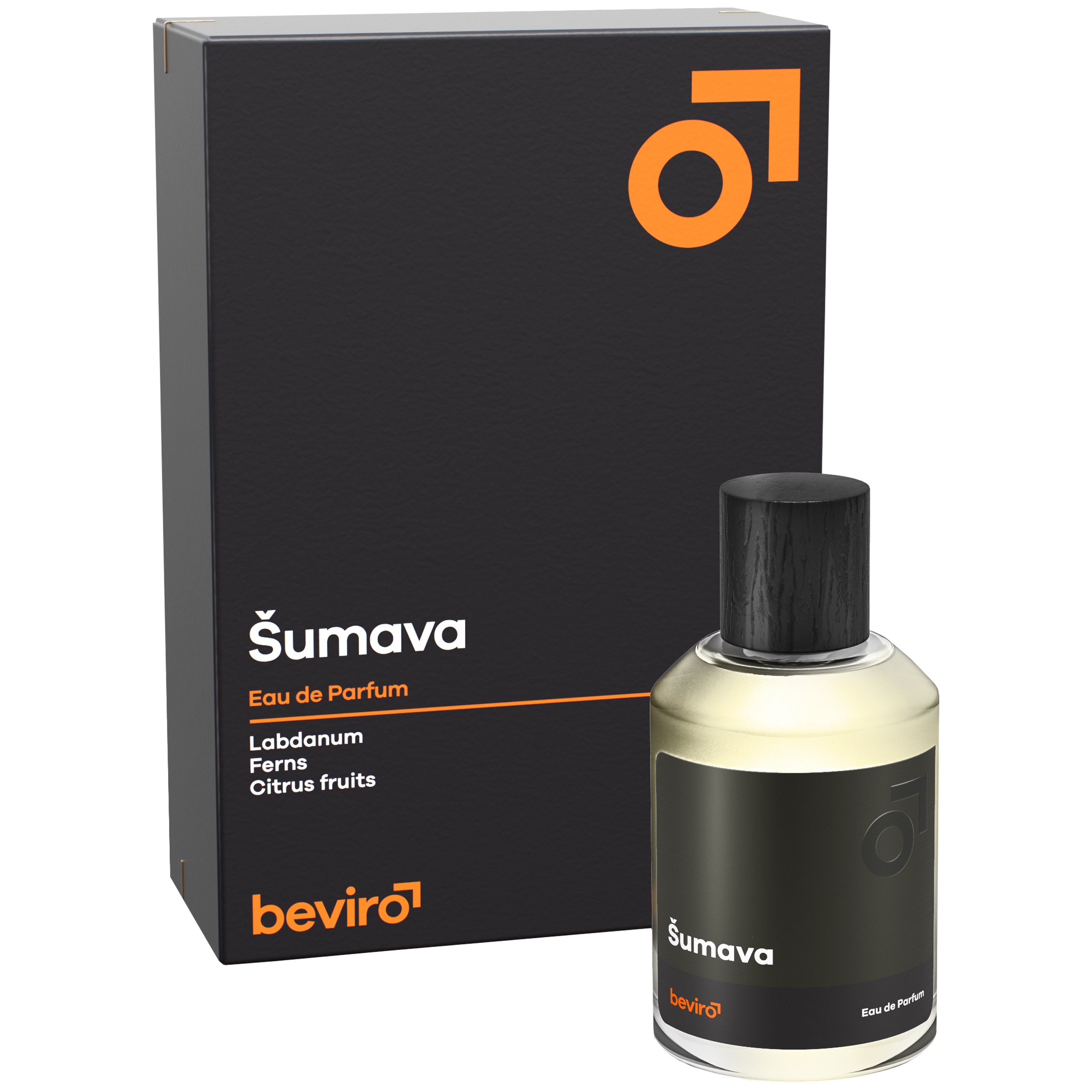 Intenzivní mužná vůně Beviro Šumava Eau de Parfum dřevitě kouřová 50 ml