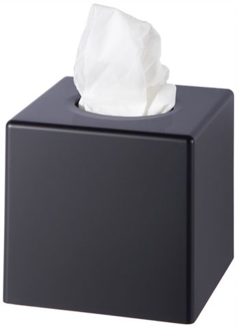 Krabička s nádobou na kapesníky, čtvercová, černá