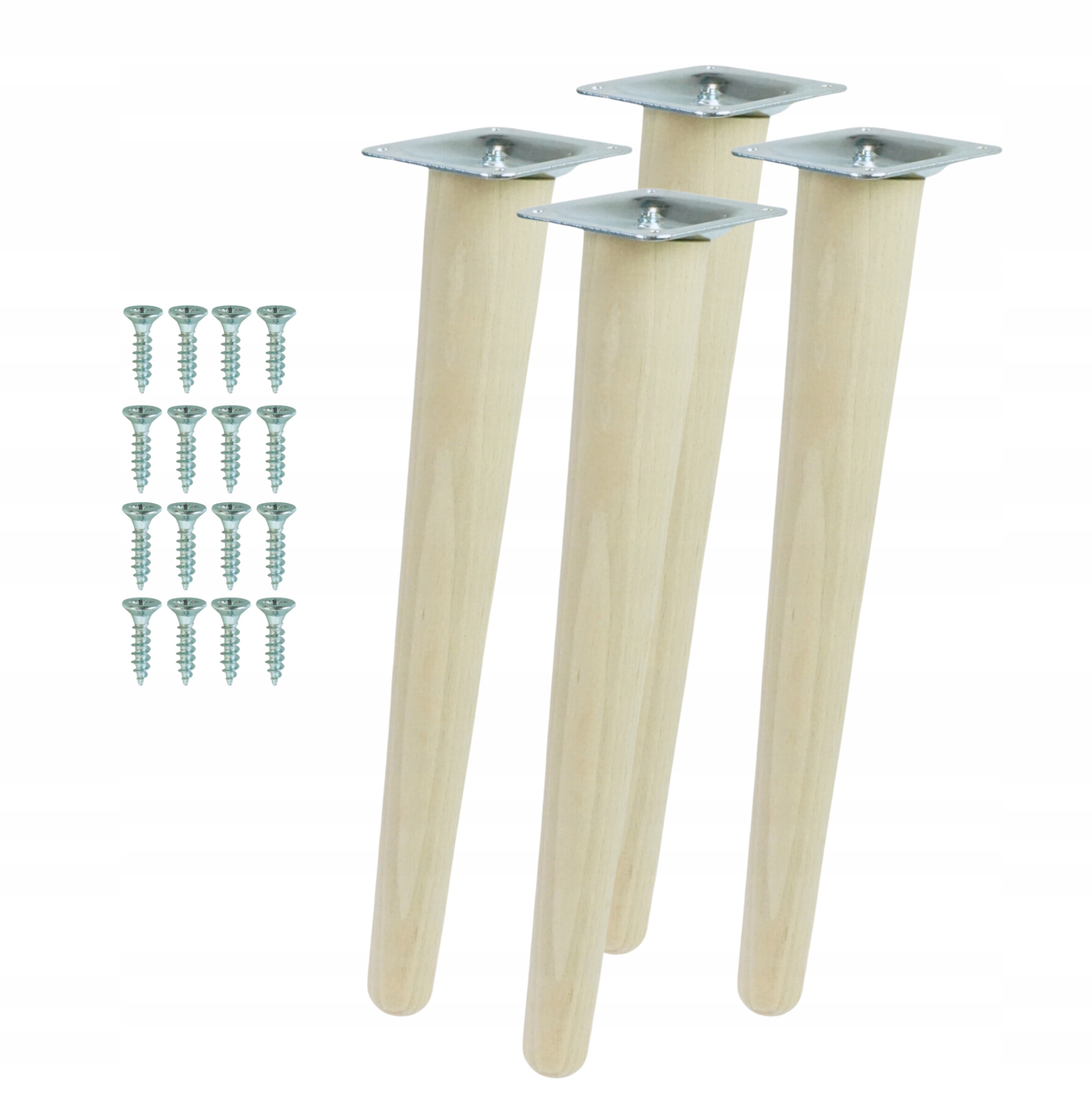 Moderní, univerzální bukové nohy 40 cm, šikmé nábytkové, surové