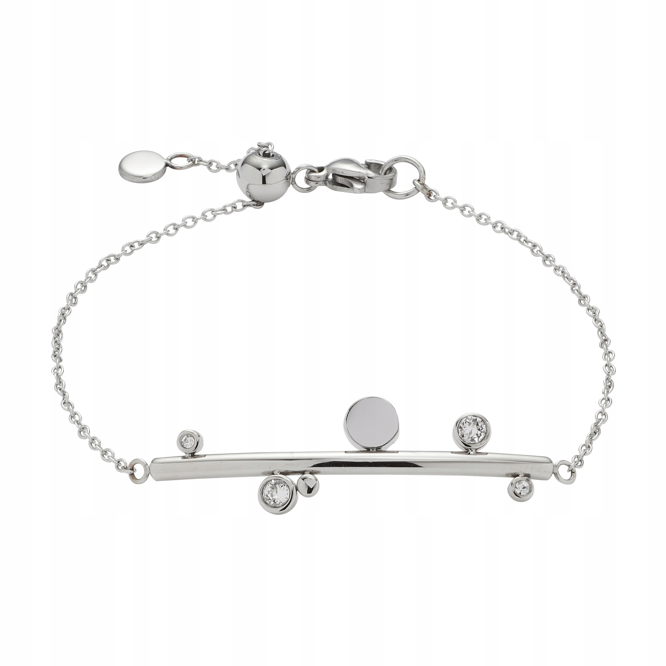 Magnetický náramek na řetízku, pevné stříbrné krystaly Swarovski