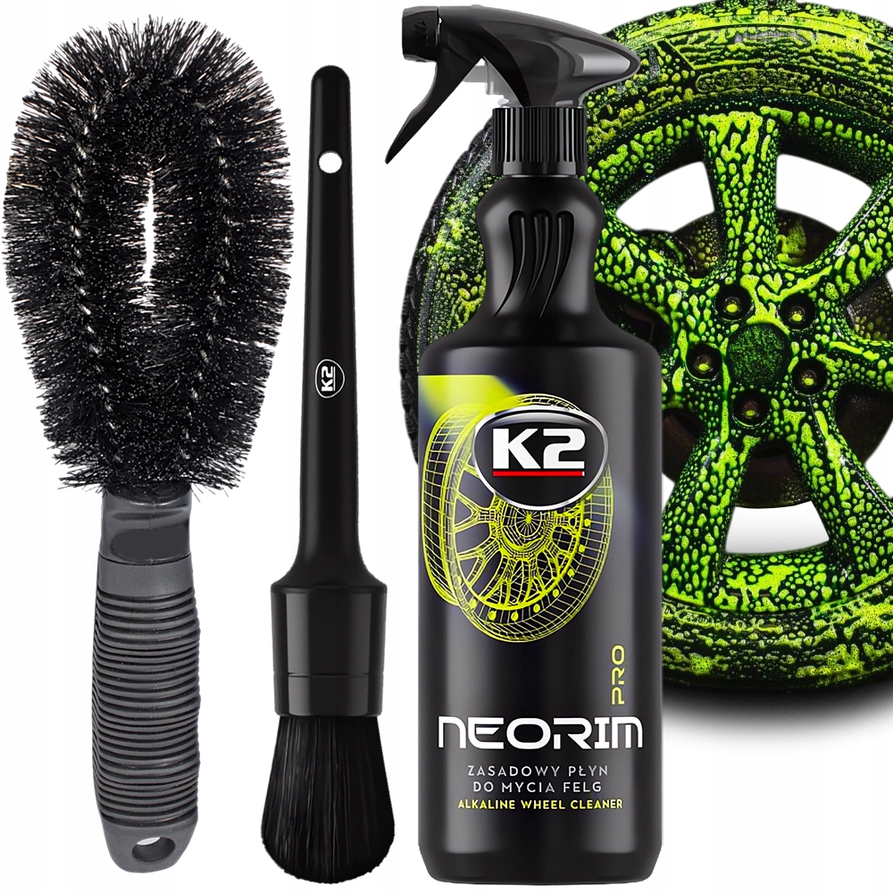 K2 Neorim 1L Płyn Do Mycia Czyszczenia Felg Szczotka Pędzelek Detailing